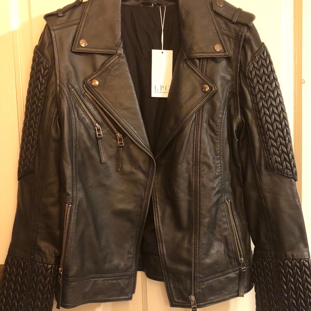 Linea Pelle Moto jacket with removable sleeves